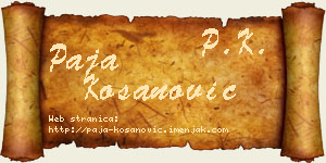 Paja Kosanović vizit kartica